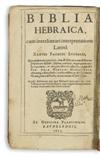 BIBLE. POLYGLOT. Biblia Hebraica + Bibliorum pars Graecae + Novum Testamentum. 1610-15. 8 vols. in 4, the first sgd by Increase Mather.